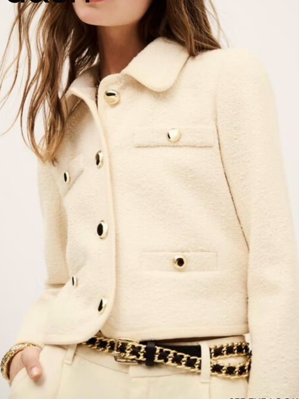 Women’s ba&sh Cream Cropped Jacket